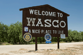 Wasco welcome sign